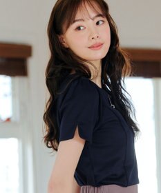 Tiaclasse 【UVカット・吸水速乾】 “きれい見え” パネルラインカットソートップス