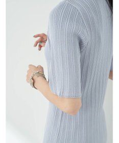 earth music&ecology ショルダーボタンリブニットプルオーバー