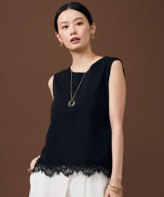自由区 【累計3000枚突破の名品がアップデート・着回し力抜群】レース タンクトップ クロ