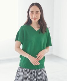 ANY 【洗濯機可/UVケア/アンチピリング】アクリルガーター バタフライスリーブニット