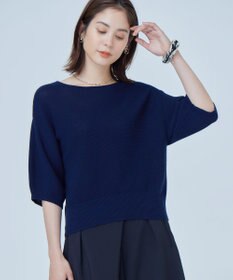 組曲 S 【WEB限定】コットンポリエステル5分袖リラクシー ニット