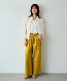 YECCA VECCA コットンイージー切替ワイドパンツ
