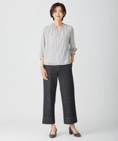 J.PRESS LADIES L 【洗える】 10oz Stretch Denim セミワイド パンツ