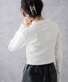 WEGO ワンポイント刺繍WZIP長袖トップス