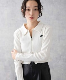 WEGO ワンポイント刺繍WZIP長袖トップス