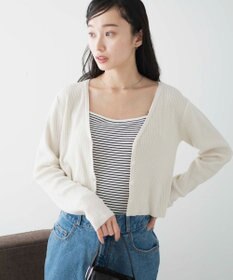 WEGO カラーリブショートカーデ