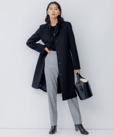 23区 【洗える】ウォームストレッチ チェック テーパード パンツ