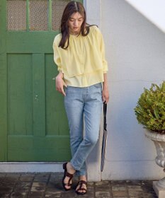 ANY ラッフルクロップドシャツ