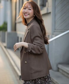 ANY SIS L シアーメッシュ ダブルジャケット