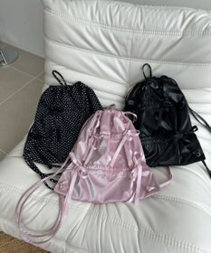 WEGO ドロストリボンギャザーナップサック