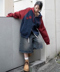 WEGO 【ユニセックス着用ITEM】ラインラグランZIPパーカー