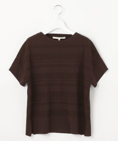 自由区 L 【洗える】クレープストレッチボーダー ニット