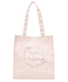 Maison de FLEUR sakura刺繍スクエアトートバッグ
