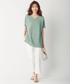 J.PRESS LADIES 【洗える】サテンストレッチ パンツ