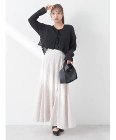 earth music&ecology ＳＥＴ２点クレープリボンブラウス＋インナー