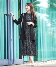 Tiaclasse 【新色追加・洗える】花柄フリルドレープワンピース