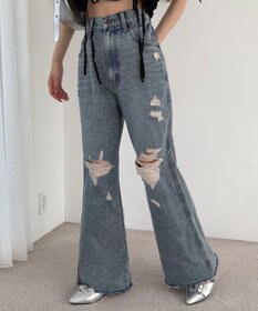 WEGO ダメージフレアデニムパンツ