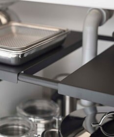 tower 伸縮シンク下ラック 2段 タワー D40 ブラック