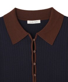 Green Parks 配色ニットポロ
