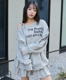 WEGO 裏起毛2WAYグラフィックワンショルBIGスウェット