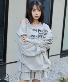 WEGO 裏起毛2WAYグラフィックワンショルBIGスウェット