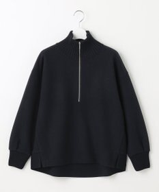 J.PRESS LADIES L ニードルパンチ ハーフジップ カットソー