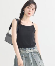 earth music&ecology ダブルストラップパターンメッシュキャミソール