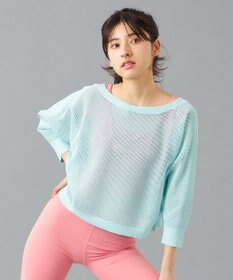 Chacott 【ノーソーイングニット】7分袖メッシュニットTシャツ