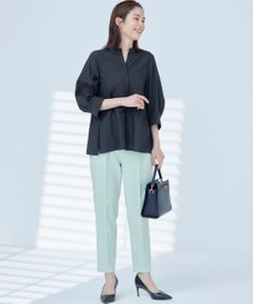 組曲 【WEB限定】ナイロンレーヨン スキッパーブラウス