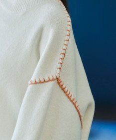 Tiaclasse 【洗える】配色ハンドステッチプルオーバー