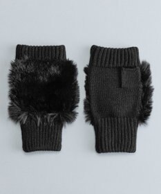 ORuKuBET フェイクファー付きフィンガーレスニットグローブ(WOMEN)