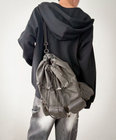 WEGO 【ユニセックス着用ITEM】2ポケットPUドロストナップサック