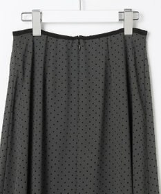 J.PRESS LADIES 【洗える】ドットフロッキープリント フレア スカート