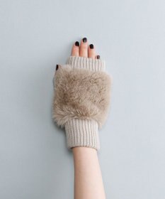 ORuKuBET フェイクファー付きフィンガーレスニットグローブ(WOMEN)