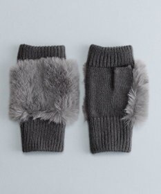 ORuKuBET フェイクファー付きフィンガーレスニットグローブ(WOMEN)