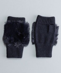 ORuKuBET フェイクファー付きフィンガーレスニットグローブ(WOMEN)