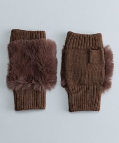 ORuKuBET フェイクファー付きフィンガーレスニットグローブ(WOMEN)