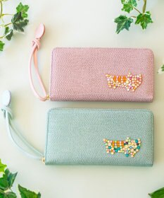 tsumori chisato CARRY キラネコストーン ラウンドファスナー長財布