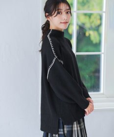 Tiaclasse 【洗える】配色ハンドステッチプルオーバー