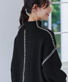 Tiaclasse 【洗える】配色ハンドステッチプルオーバー