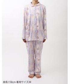 WACOAL ワコール_リラックス＆スリープ パジャマ 長袖 長ズボン 綿100％(本体) スムース素材 ハドンホール 上下セット 前開き ミントン NDV140 /ワコール