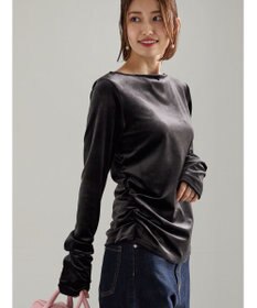 Te chichi ベロアサイドギャザートップス