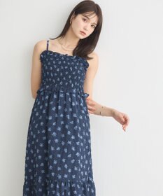 earth music&ecology 花柄シアーポップコーンキャミワンピース