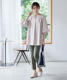 Tiaclasse 【洗える】パフスリーブチュニックブラウス