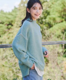 Tiaclasse 【洗える】配色ハンドステッチプルオーバー