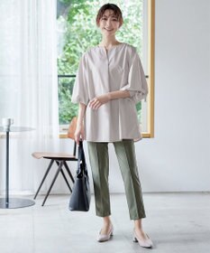 Tiaclasse 【洗える】パフスリーブチュニックブラウス