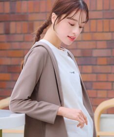 Tiaclasse L 【洗える】ポンチフードカーディガン