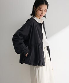 Green Parks ノーカラーペプラムブルゾン