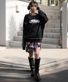 WEGO 【ユニセックス着用ITEM】ショートカラーステッチサガラロゴプルオーバー