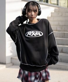 WEGO 【ユニセックス着用ITEM】ショートカラーステッチサガラロゴプルオーバー